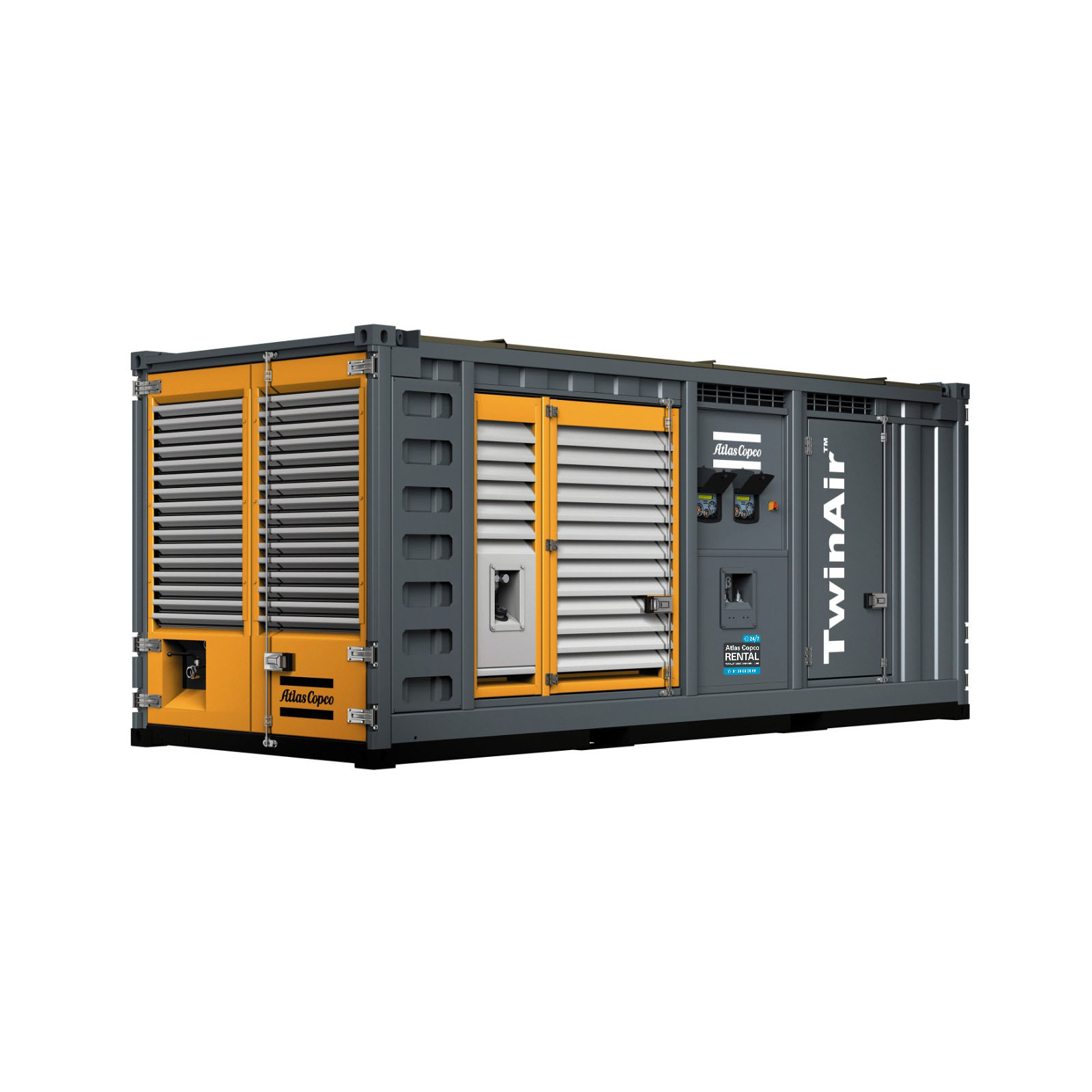 ATLAS COPCO - Location - Compresseur thermique 2 en 1 - Volume élevé - TWINAIR